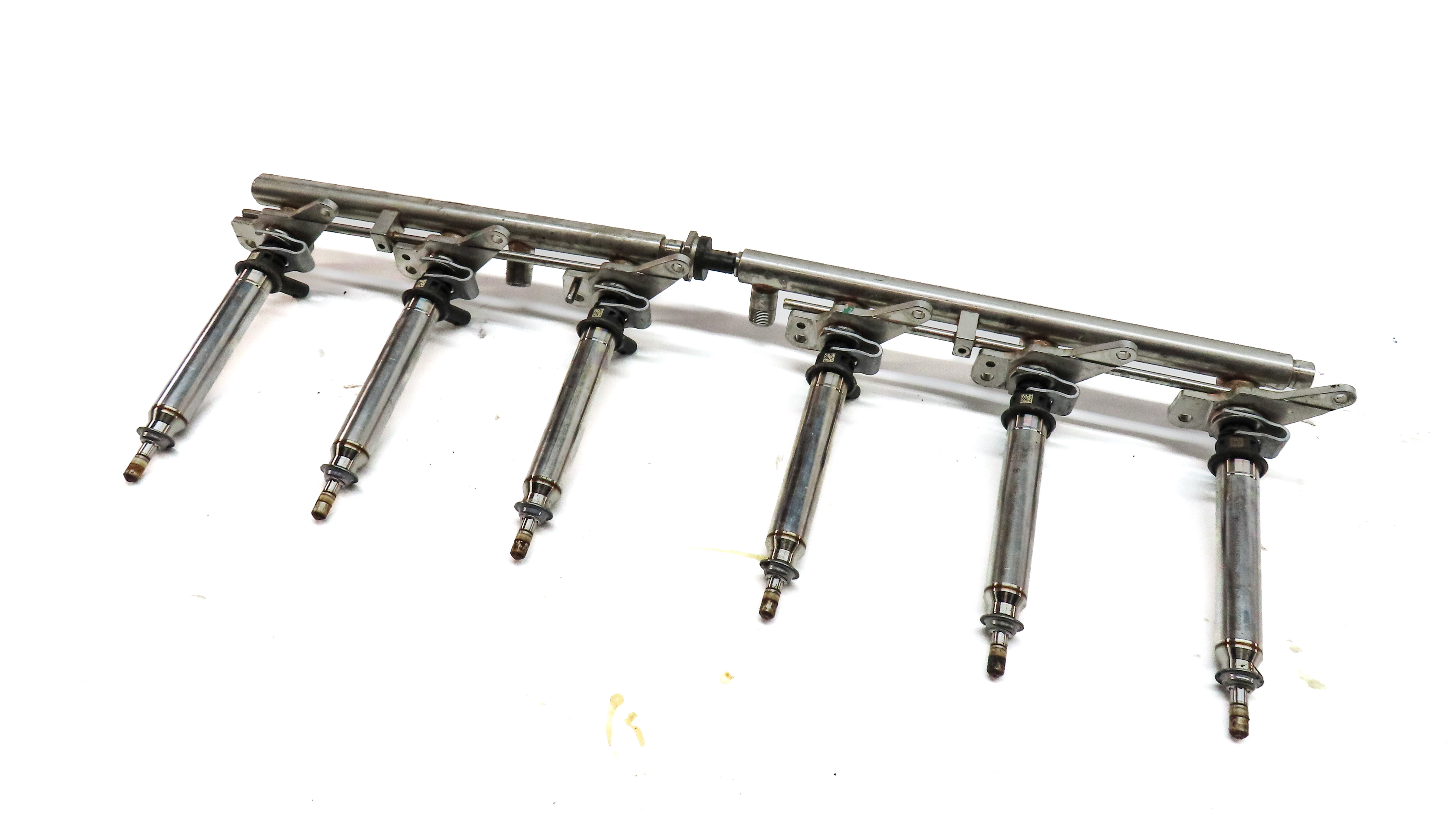 2013 MERCEDES E350 (W212) 3.5L (276.952) ENGINE FUEL INJECTOR SET/6 w/ RAIL — exact item pictured